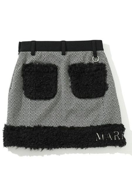 MARK&LONA Lexa Fur Trim Skirt | BEIGE | WOMEN