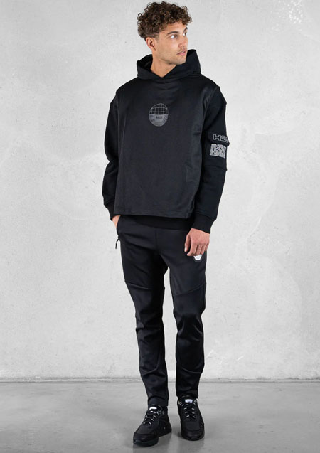 BALR. Joey Box Mesh H2S Hoodie | Jet Black