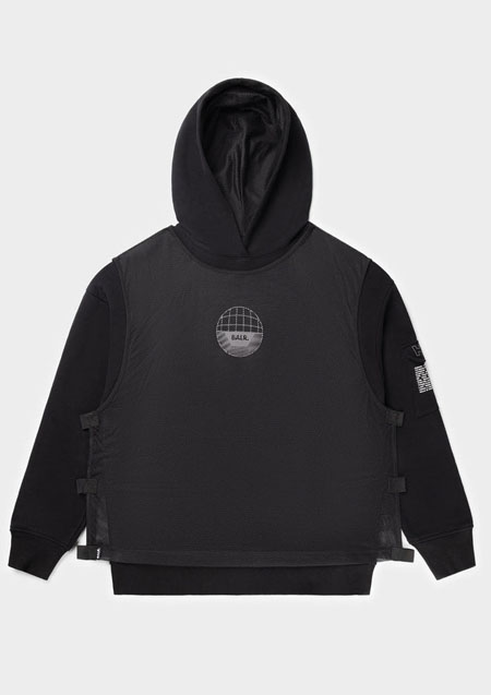 BALR. Joey Box Mesh H2S Hoodie | Jet Black