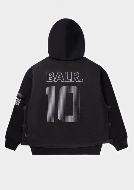 BALR. Joey Box Mesh H2S Hoodie | Jet Black