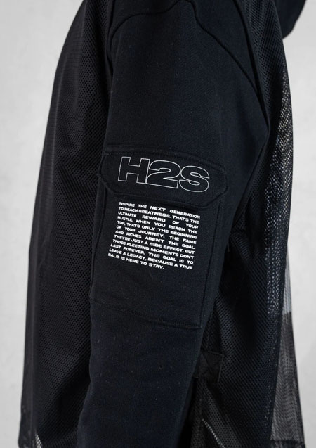 BALR. Joey Box Mesh H2S Hoodie | Jet Black