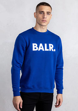 BALR. Brand Straight Crewneck | Surf The Web/Bright White