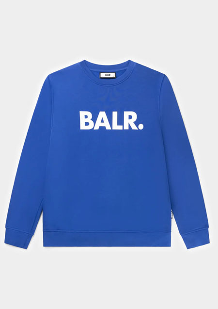 BALR. Brand Straight Crewneck | Surf The Web/Bright White