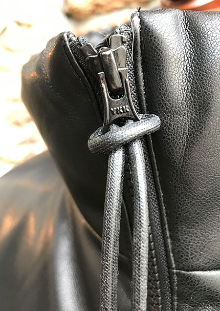 M fake leather down jacket | black