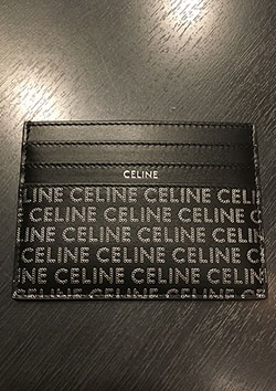 CELINE LARGE CARD HOLDER IN CELINE LOGO AND CALFSKIN | BLACK