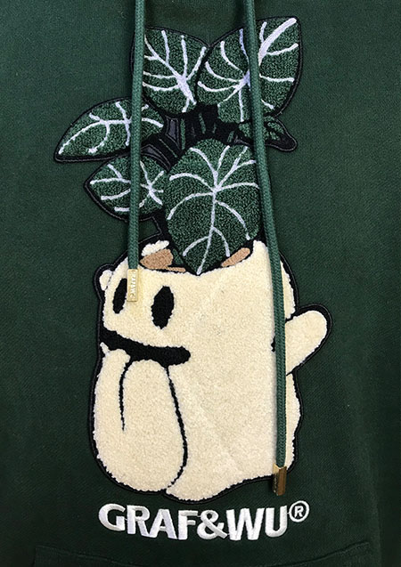 GRAF&WU flower pot ghost pullover hoodie | GREEN | UNISEX