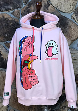 GRAF&WU anatomy ghost pullover hoodie | PINK | UNISEX