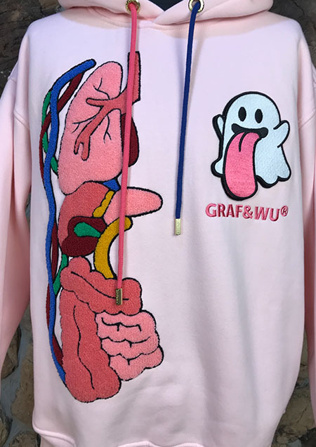 GRAF&WU anatomy ghost pullover hoodie | PINK | UNISEX