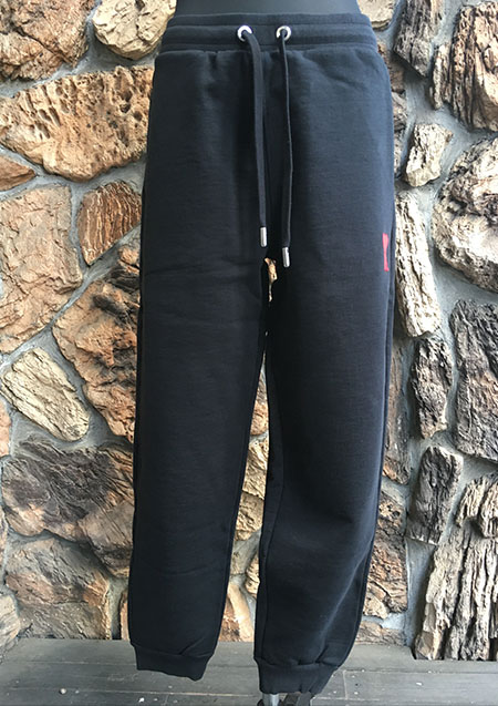 AMI PARIS SMALL LOGO SWEAT PANTS | 009 BLACK/RED