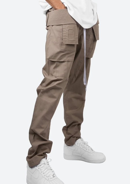 mnml DROP CROTCH CARGO PANTS | STONE