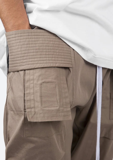 mnml DROP CROTCH CARGO PANTS | STONE