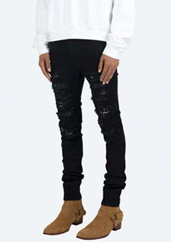 mnml X165 PAISLEY STRETCH DENIM | BLACK/BLACK