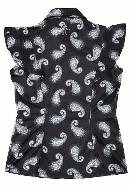 1PIU1UGUALE3 GOLF 37.5 TECHNOLOGY FRILL POLO PAISLEY | BLACK