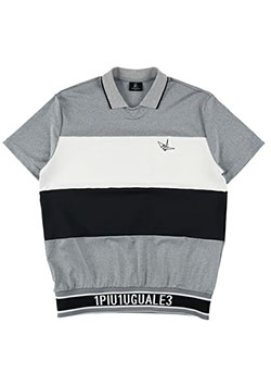 1PIU1UGUALE3 SS SPORTS BORDER POLO | 99BLACK | MENS