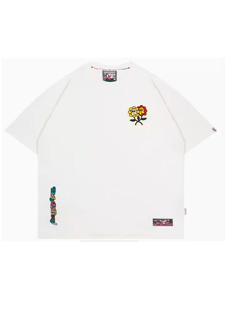 GRAF&WU SS 1 point TEE | White/FlowerGhost