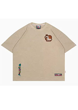 GRAF&WU SS 1 point TEE | Khaki/Snails