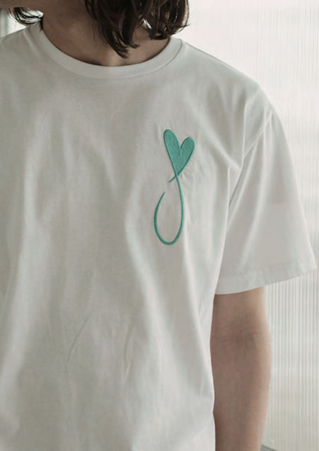 Maison Honore Tiphanie Big Logo T-Shirt | White x Blue 