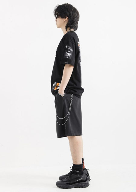 MWM DOUBLE CHAIN SHORTS | 3-BLACK
