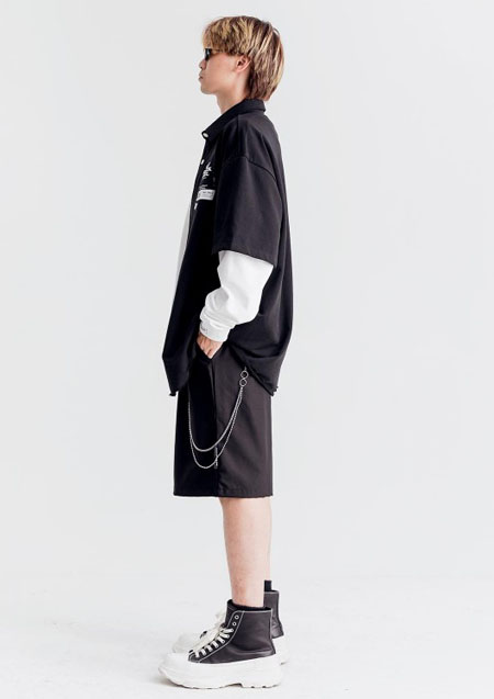 MWM DOUBLE CHAIN SHORTS | 3-BLACK