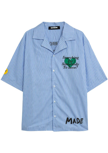 BARROW POPELINE SHIRT UNISEX | BW035_CORYDALIS BLUE