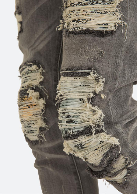 mnml X284 MOTO SKINNY DENIM | GRAY/BLUE