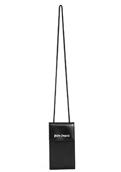 Palm Angels Logo Printed Foldover Top Phone Bag | 1001BLACK