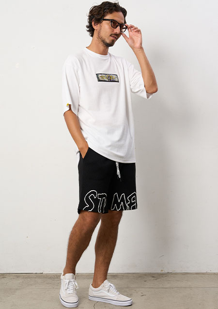 Stud Muffin TCパイル スマイリーシークイン SS Tシャツ | WHITE