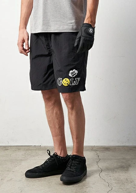 STUD MUFFIN ナイロングランクロス GOLFスマイリーサガラショートパンツ | BLACK