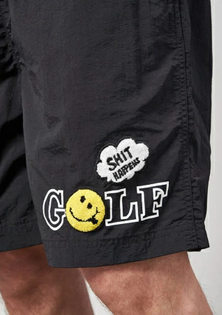 STUD MUFFIN ナイロングランクロス GOLFスマイリーサガラショートパンツ | BLACK