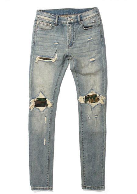 mnml X204 CAMO STRETCH DENIM | BLUE															