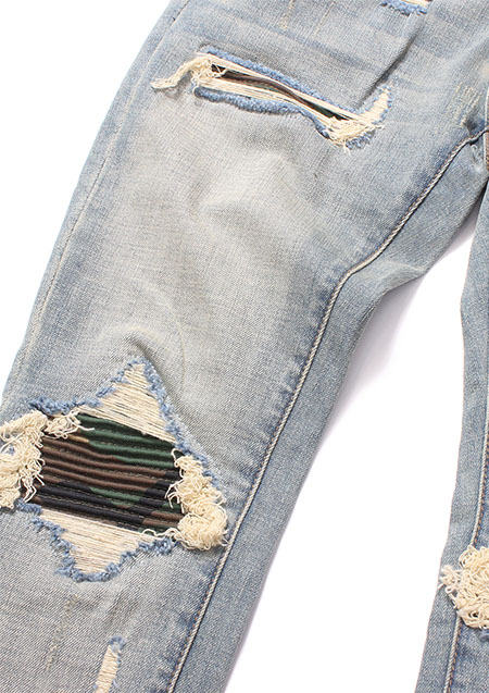 mnml X204 CAMO STRETCH DENIM | BLUE															