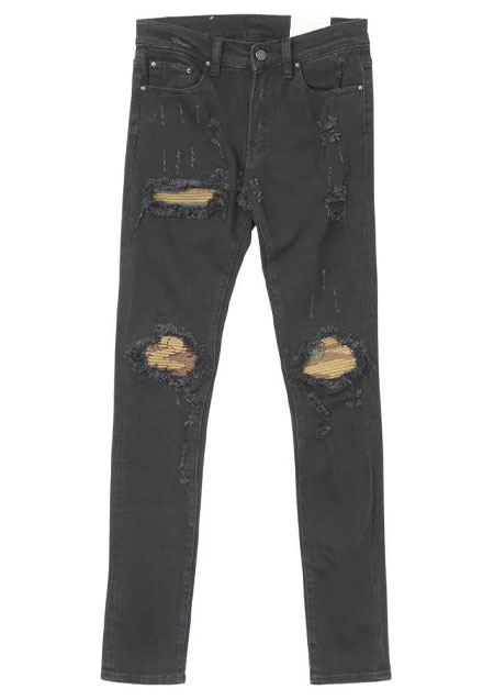 mnml X204 CAMO STRETCH DENIM | BLACK