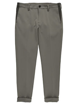 1PIU1UGUALE3 RIB TAPERED SLACKS | 95GRAY