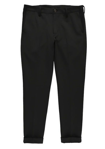1PIU1UGUALE3 RIB TAPERED SLACKS | 99BLACK
