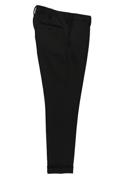 1PIU1UGUALE3 RIB TAPERED SLACKS | 99BLACK