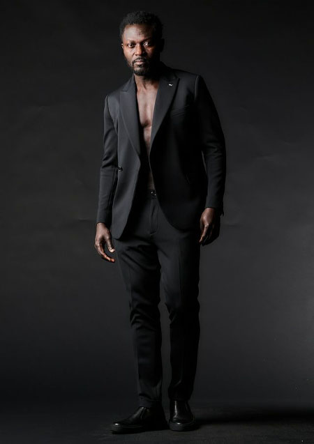 1PIU1UGUALE3 RIB TAPERED SLACKS | 99BLACK