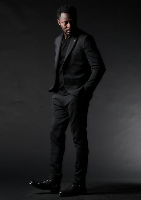 1PIU1UGUALE3 RIB TAPERED SLACKS | 99BLACK