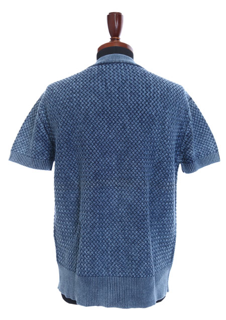 attack the mind 7 SAND BLASTER BASKET BRAIDED INTREPID SHORT-SLEEVED CARDIGAN_58Indigo