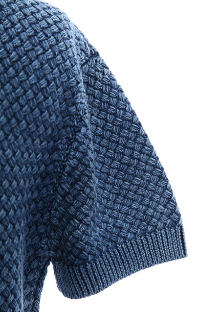 attack the mind 7 SAND BLASTER BASKET BRAIDED INTREPID SHORT-SLEEVED CARDIGAN_58Indigo