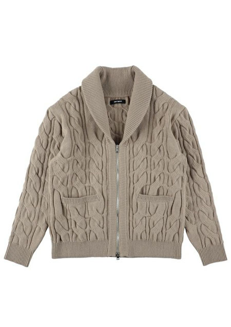 1PIU1UGUALE3 SHAWL ZIP CARDIGAN | BEIGE