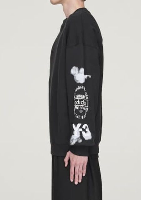 Y-3 GRAPHIC CREW SWEAT | BLACK