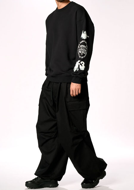 Y-3 GRAPHIC CREW SWEAT | BLACK