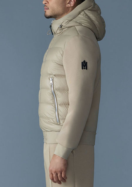 MACKAGE HYBRID DOWN HOODIE JACKET FRANK-R | Light Camel | MENS