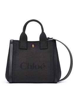 Chloé キャンバス製CHLOÉ CARRYスモールトートバッグ | BLACK