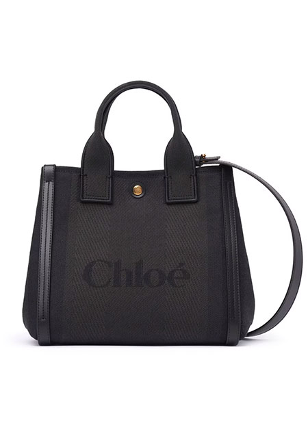 Chloé キャンバス製CHLOÉ CARRYスモールトートバッグ | BLACK