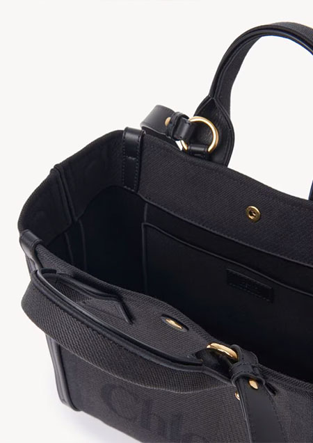 Chloé キャンバス製CHLOÉ CARRYスモールトートバッグ | BLACK