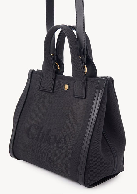 Chloé キャンバス製CHLOÉ CARRYスモールトートバッグ | BLACK