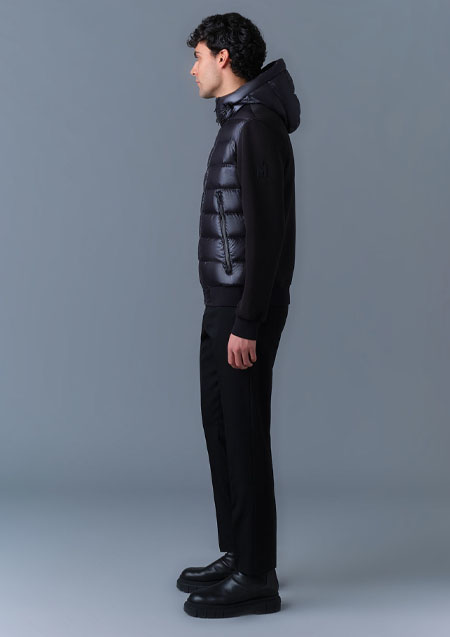 MACKAGE HYBRID DOWN HOODIE JACKET FRANK-R | BLACK | MENS