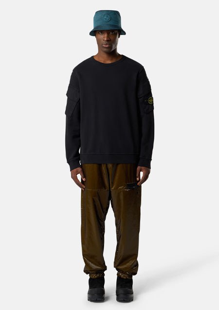 STONE ISLAND ORGANIC COTTON FLEECE | V0029BLACK