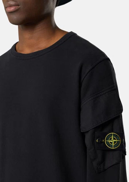 STONE ISLAND ORGANIC COTTON FLEECE | V0029BLACK